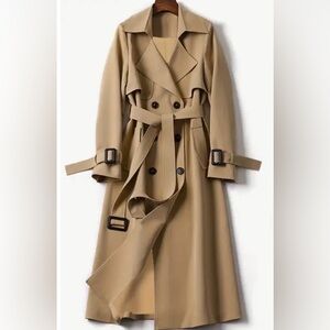 Classic Double-Breasted Tan Trench Coat